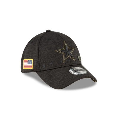 Black Dallas Cowboys Hat - New Era NFL Salute To Service 39THIRTY Stretch Fit Caps USA9087365